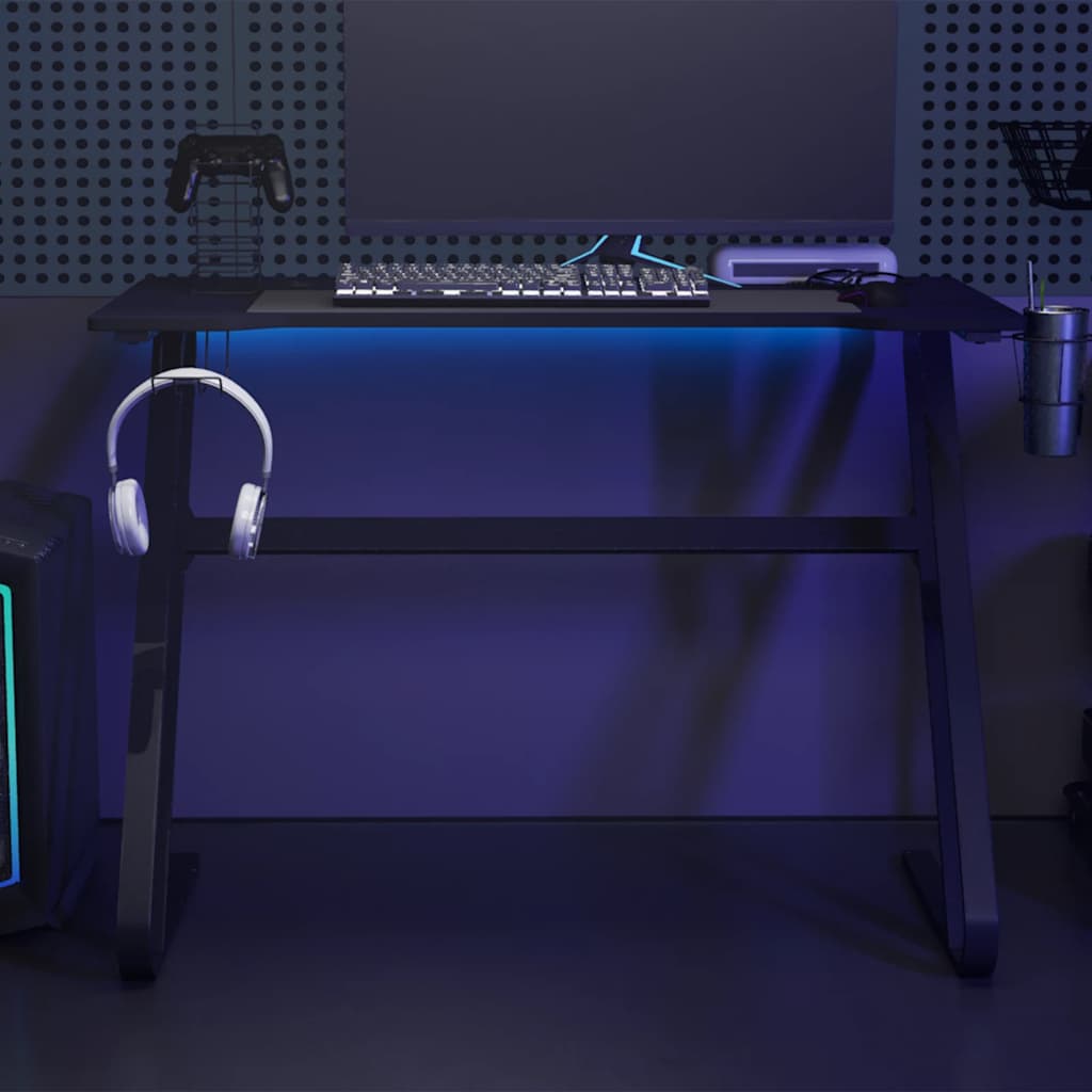 Gamingskrivbord med ZZ-formade ben svart 110x60x75 cm