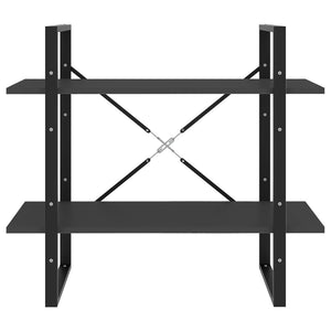 Bokhylla 2 hyllplan grå 80x30x70 cm konstruerat trä