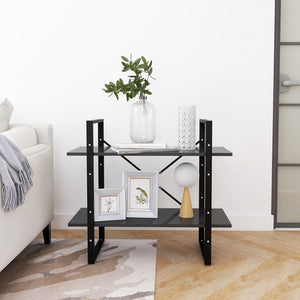 Bokhylla 2 hyllplan grå 80x30x70 cm konstruerat trä