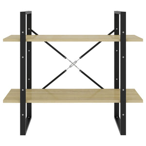 Bokhylla 2 hyllor sonoma-ek 80x30x70 cm konstruerat trä
