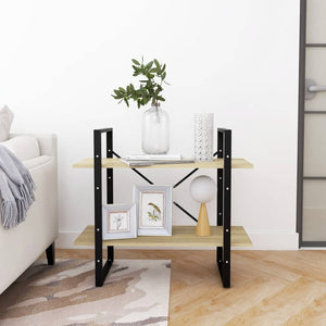 Bokhylla 2 hyllor sonoma-ek 80x30x70 cm konstruerat trä