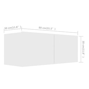 Tv-skåp 8 delar vit konstruerat trä