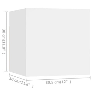Tv-skåp 8 delar vit konstruerat trä