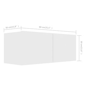 Tv-skåp 4 delar vit konstruerat trä