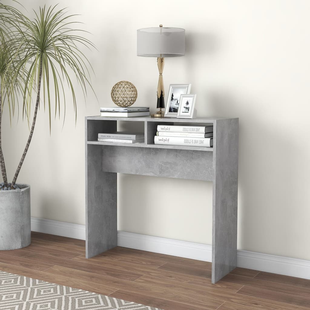 Konsolbord betonggrå 78x30x80 cm konstruerat trä