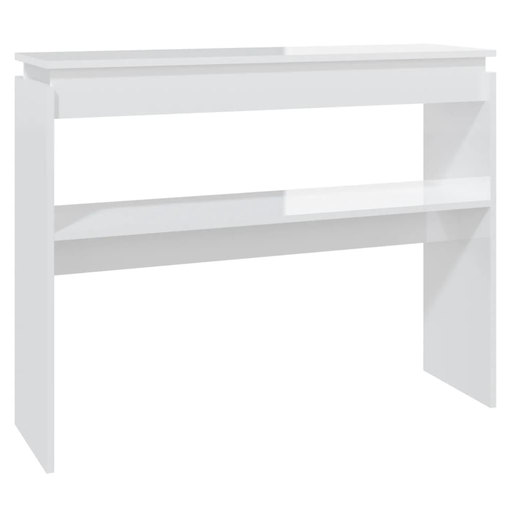 Konsolbord vit högglans 102x30x80 cm konstruerat trä