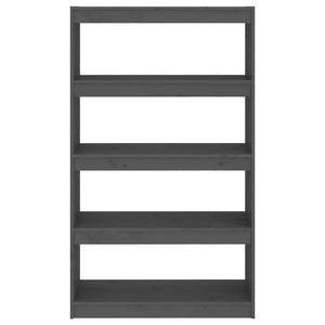 Bokhylla/Rumsavdelare grå 80x30x135,5 cm massiv furu