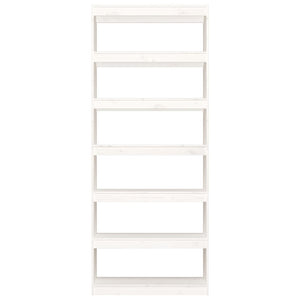 Bokhylla/Rumsavdelare vit 80x30x199,5 cm massiv furu