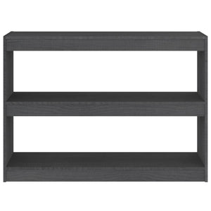 Bokhylla/Rumsavdelare grå 100x30x71,5 cm massiv furu