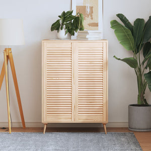 Skåpluckor lamelldesign 2 st 99,3x39,4 cm massiv furu