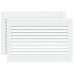 Skåpluckor lamelldesign 2 st vit 39,5x59,4 cm massiv furu