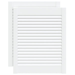 Skåpluckor lamelldesign 2 st vit 61,5x49,4 cm massiv furu