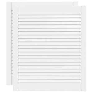 Skåpluckor lamelldesign 2 st vit 69x59,4 cm massiv furu