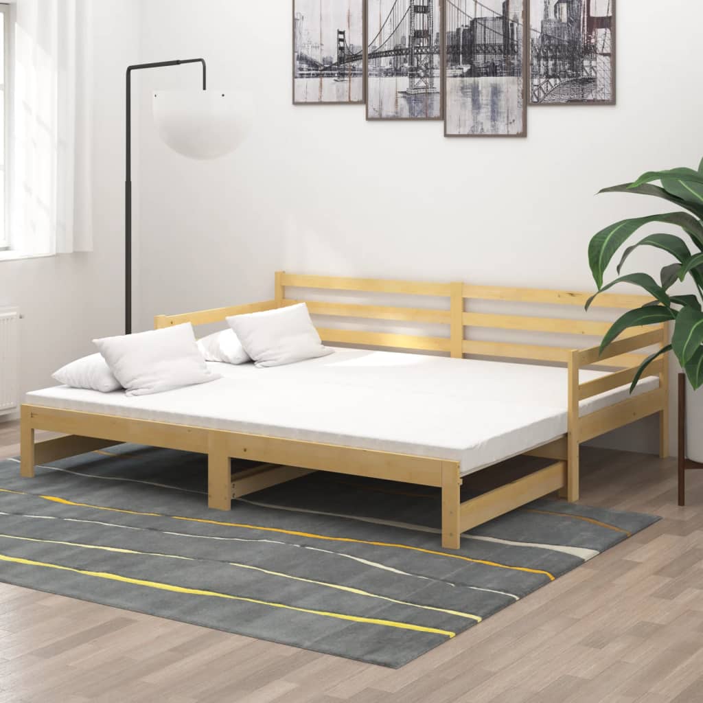 Dagbädd utdragbar massiv furu 2x(90x200) cm