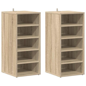Skoskåp 2 st sonoma-ek 31,5x35x70 cm konstruerat trä