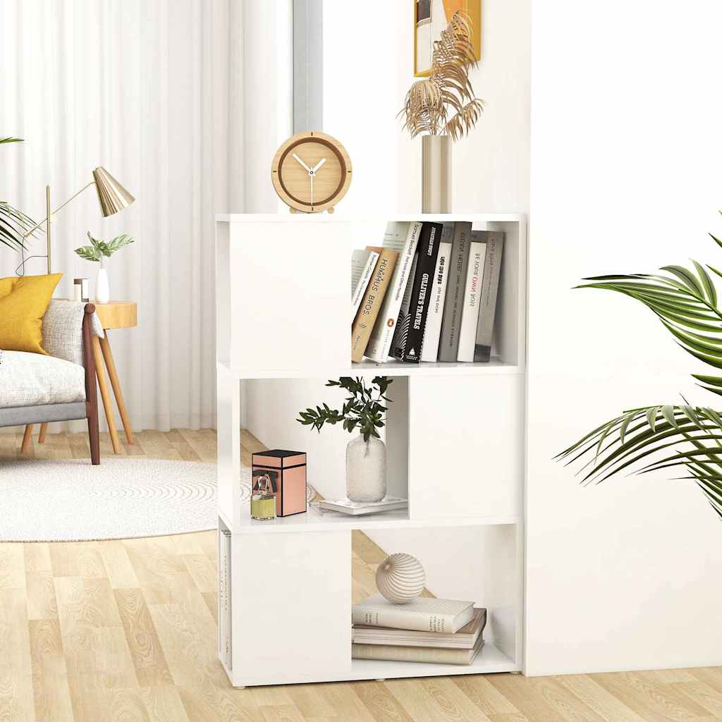 Bokhylla/Rumsavdelare vit 60x24x94 cm konstruerat trä