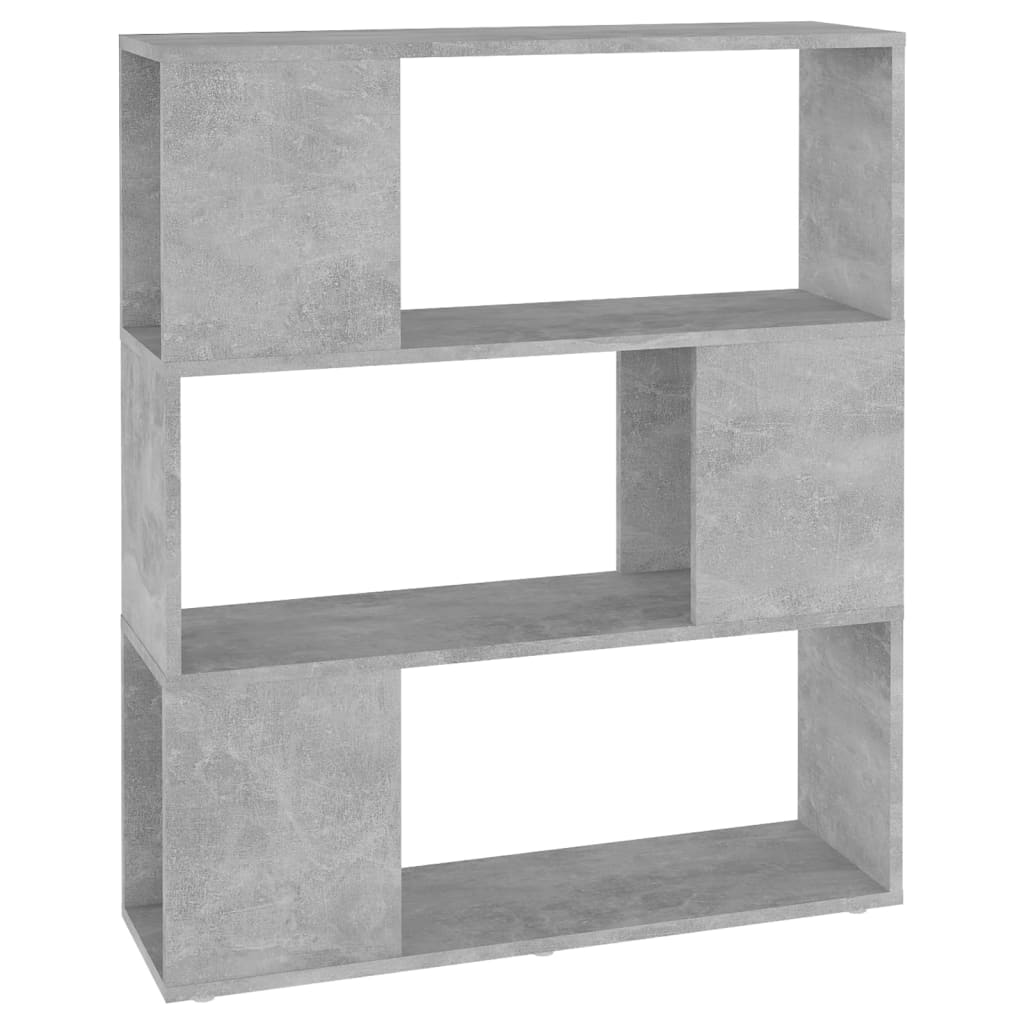 Bokhylla/Rumsavdelare betonggrå 80x24x94 cm konstruerat trä