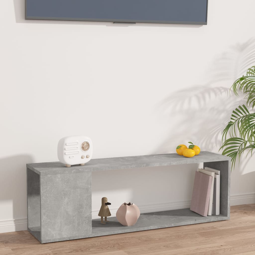 Tv-bänk betonggrå 100x24x32 cm konstruerat trä