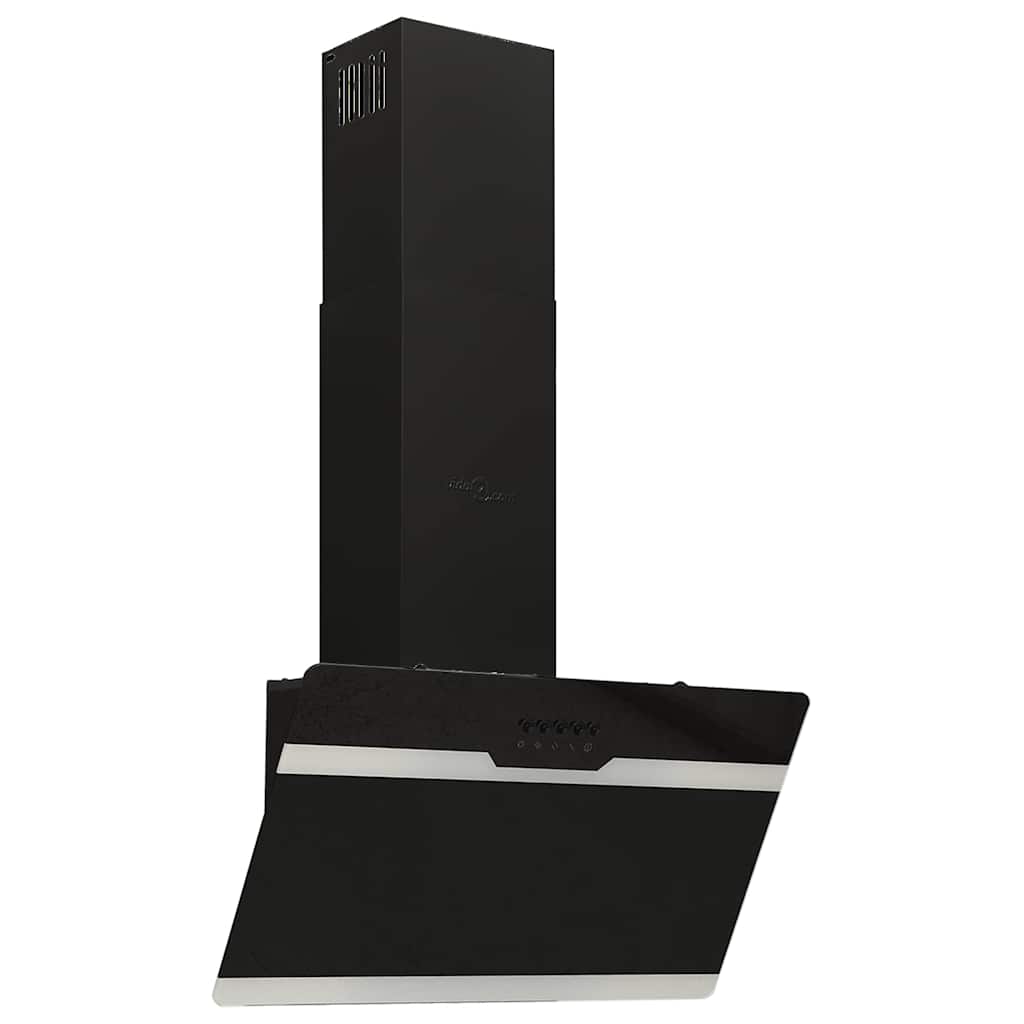 Köksfläkt 60 cm stål och härdat glas svart