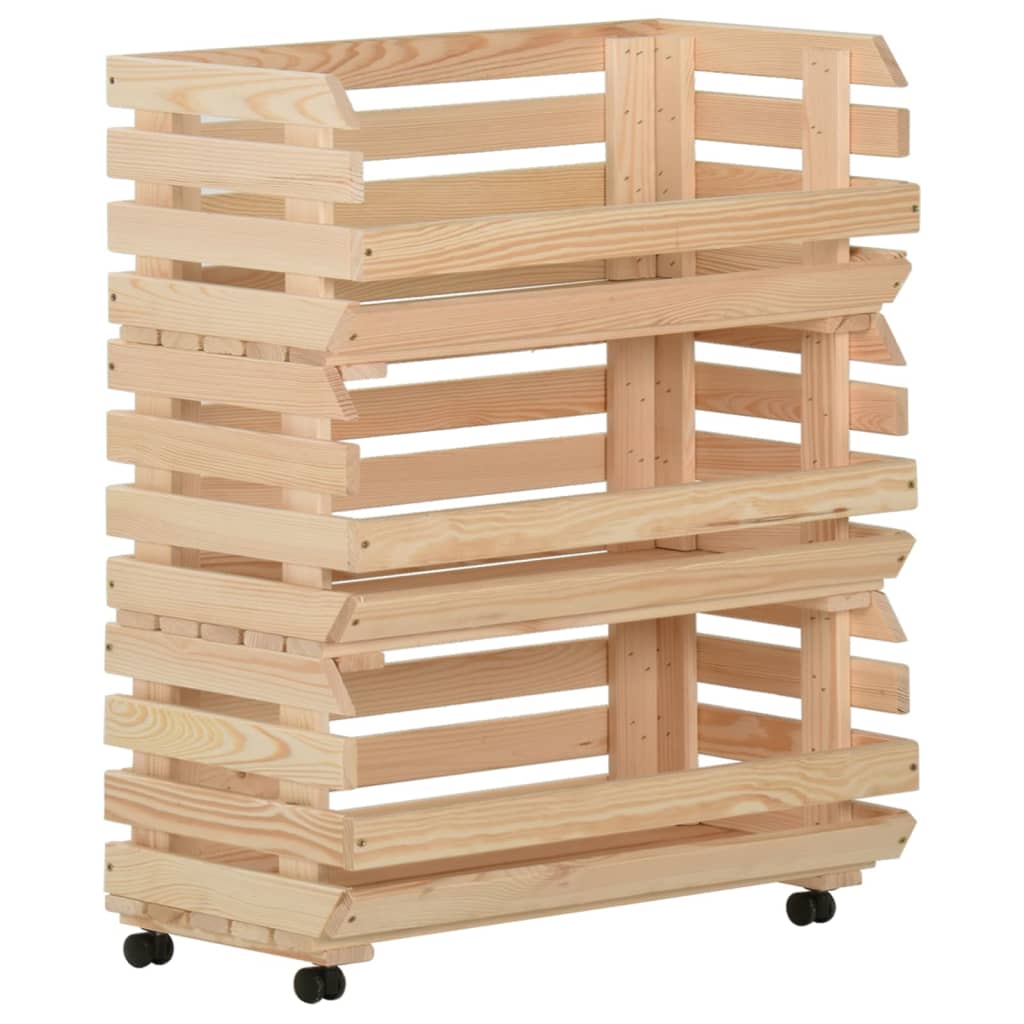 Grönsaksvagn 77x30x80 cm massiv furu