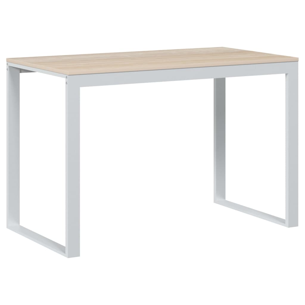 Datorbord vit och ek 110x60x73 cm spånskiva