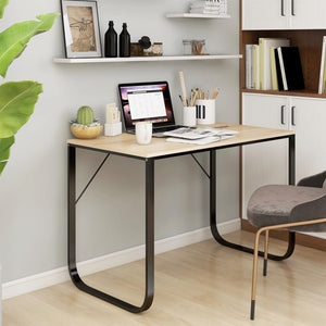 Datorbord svart och ek 110x60x73 cm spånskiva