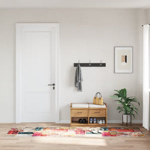 Matta tvättbar lappmönster 80x300 cm flerfärgad halkfri