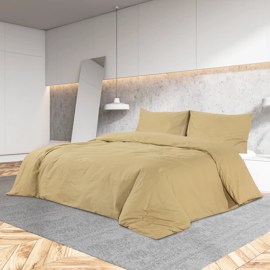 Bäddset taupe 240x220 cm lätt mikrofiber