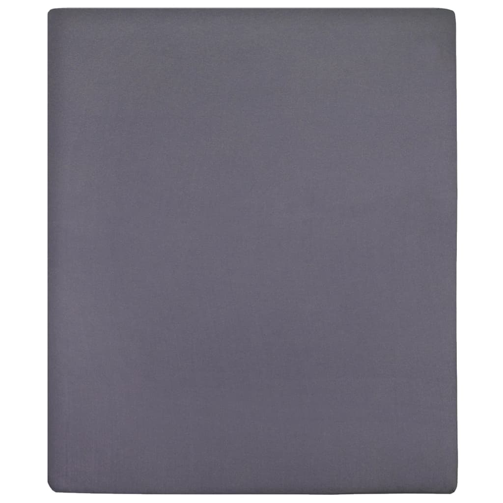 Dra-på-lakan jersey 2 st antracit 180x200 cm bomull