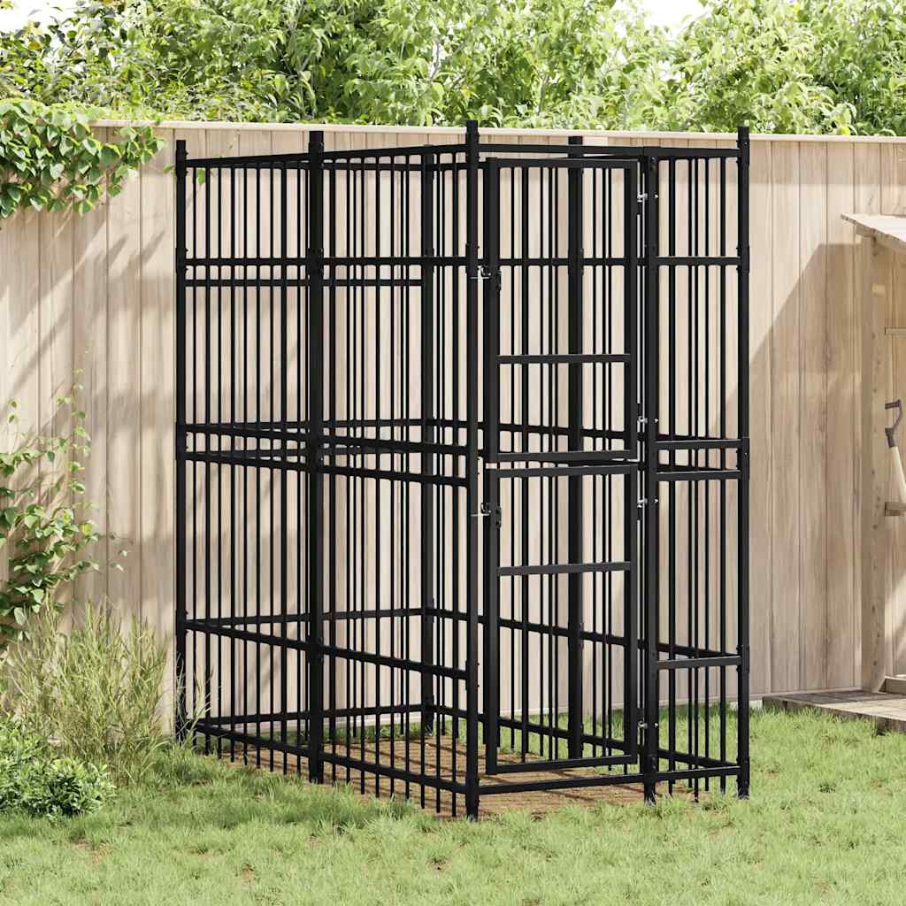 Hundgård för utomhusbruk stål 1,84 m²