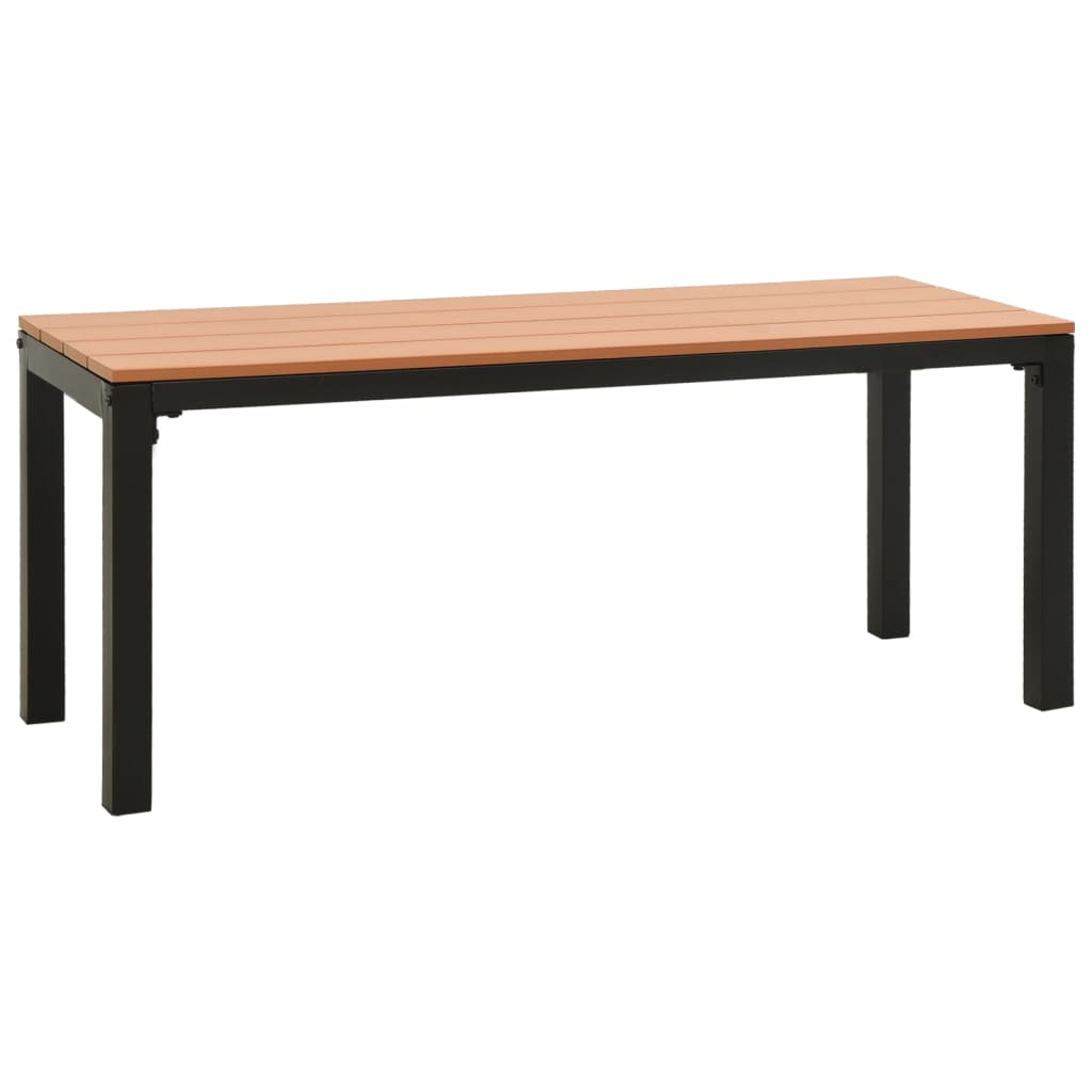 Trädgårdsbänk 110 cm stål och WPC brun och svart