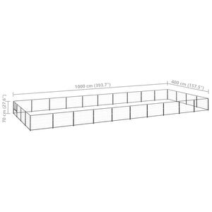 Hundgård svart 40 m² stål