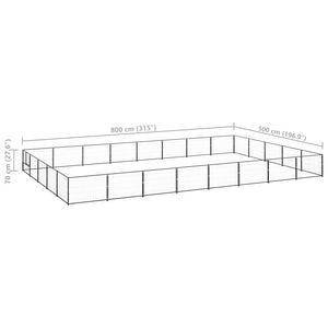 Hundgård svart 40 m² stål