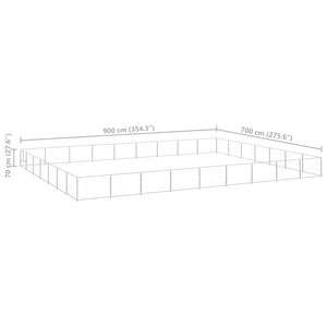 Hundgård silver 63 m² stål