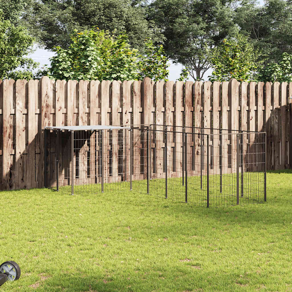 Hundgård svart 4,84 m² stål