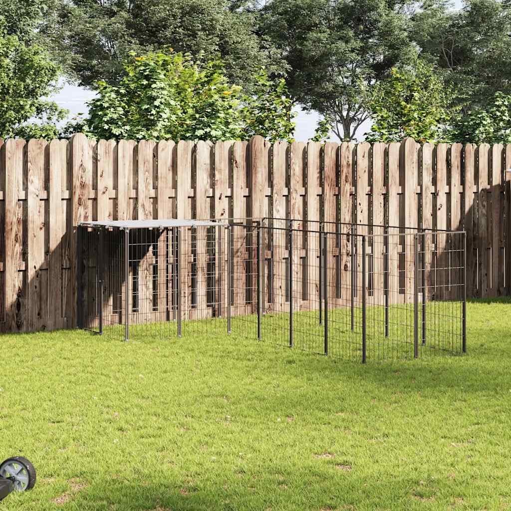 Hundgård svart 8,47 m² stål