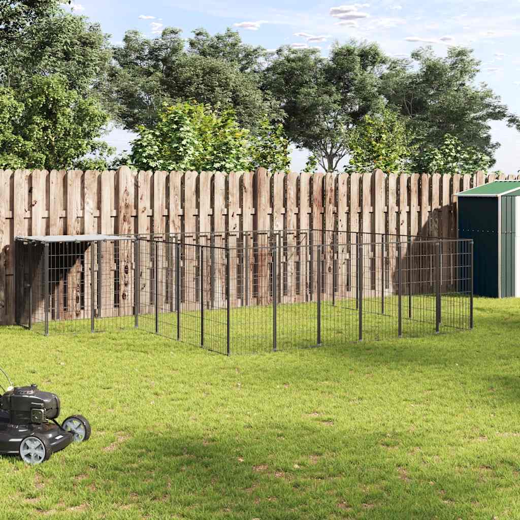 Hundgård svart 12,1 m² stål