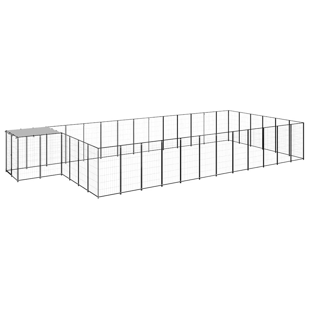 Hundgård svart 22,99 m² stål