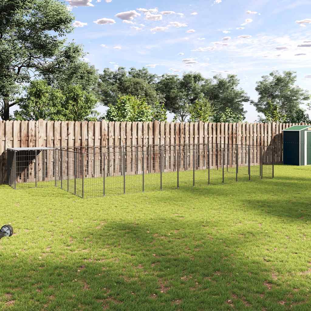 Hundgård svart 22,99 m² stål