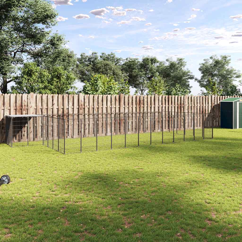 Hundgård svart 26,62 m² stål