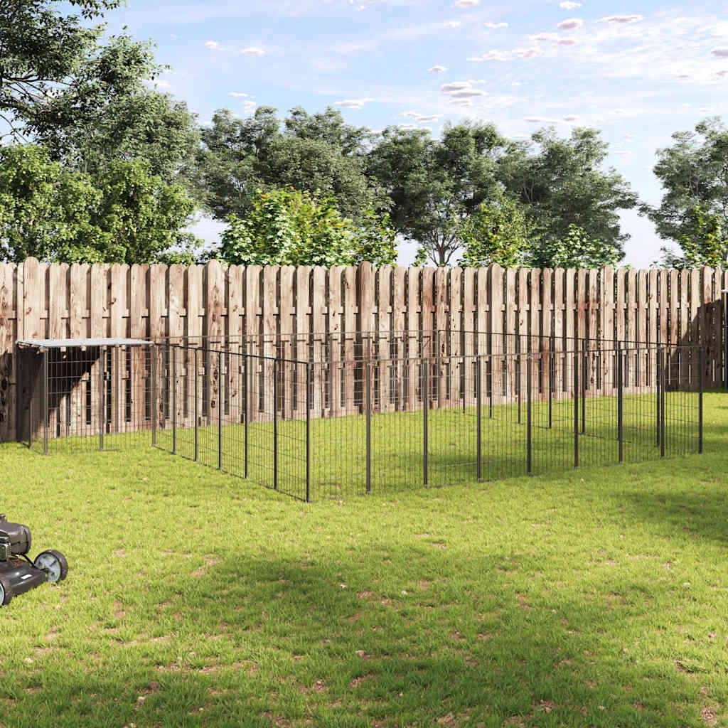 Hundgård svart 20,57 m² stål