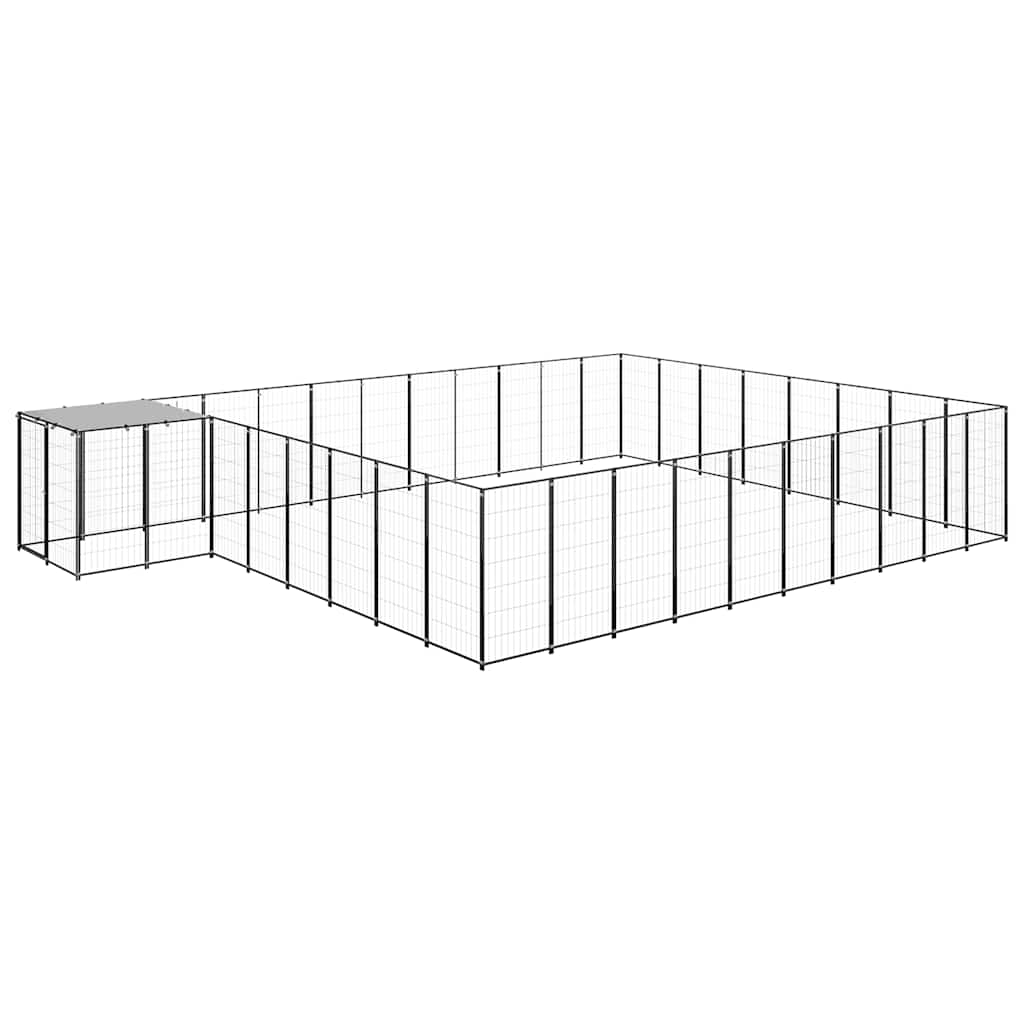 Hundgård svart 25,41 m² stål