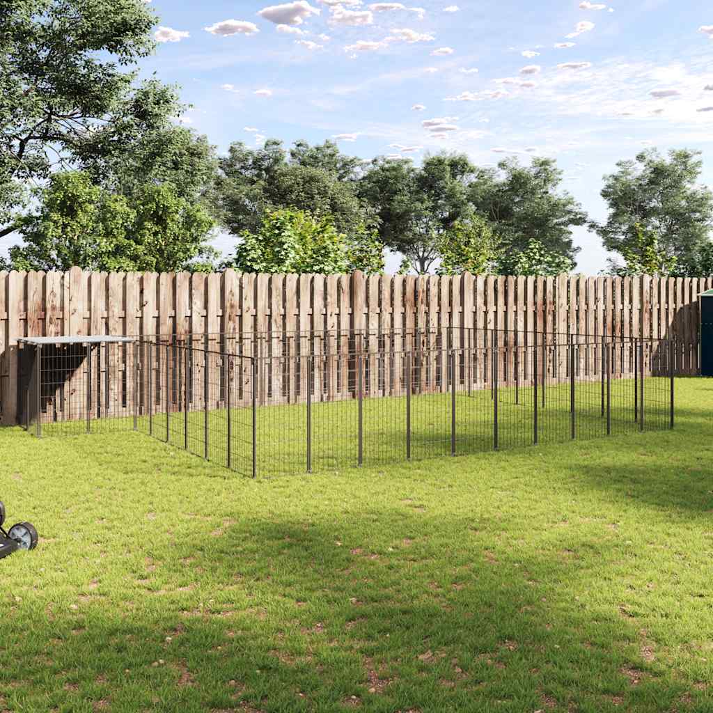 Hundgård svart 25,41 m² stål