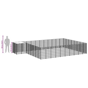 Hundgård svart 30,25 m² stål