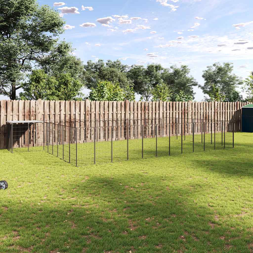 Hundgård svart 30,25 m² stål