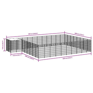 Hundgård silver 25,41 m² stål