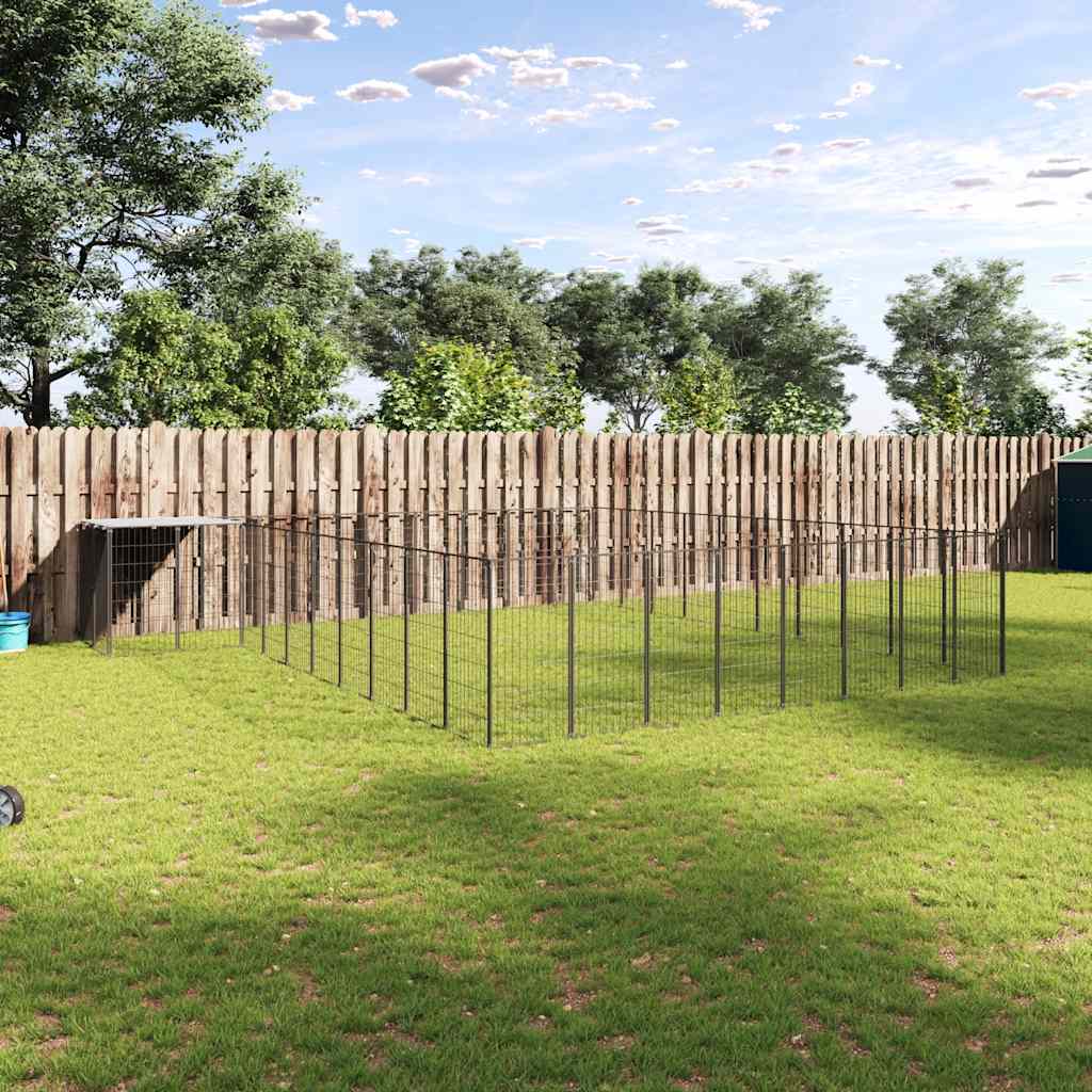 Hundgård svart 25,41 m² stål