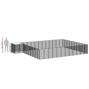 Hundgård svart 37,51 m² stål