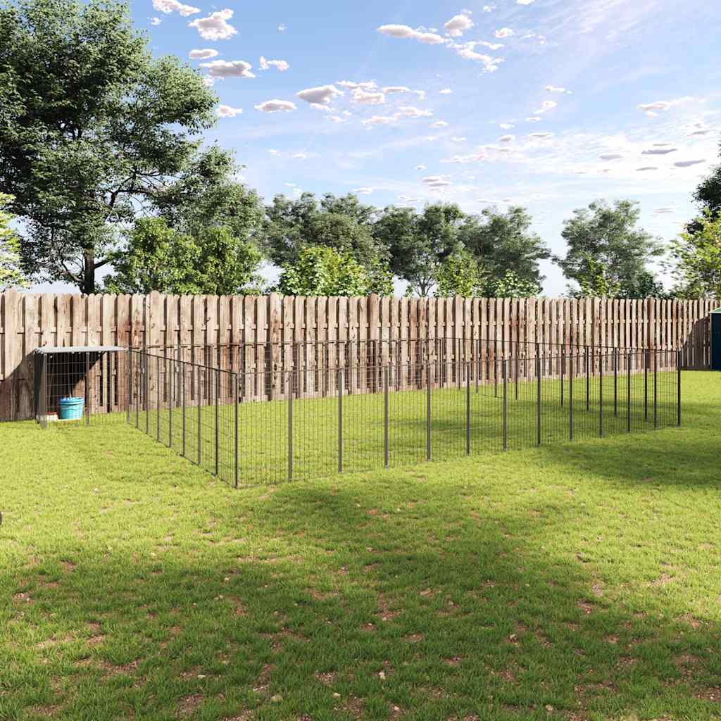 Hundgård svart 37,51 m² stål