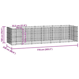 Hundgård för utomhusbruk med tak stål 16,94 m²